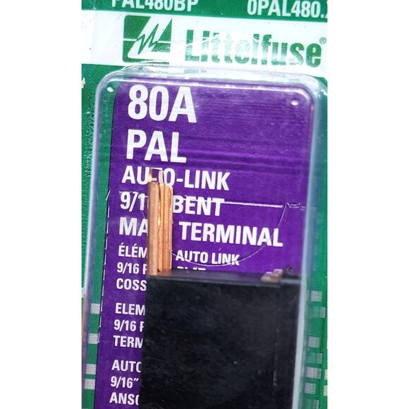 Adv Littelfuse 80A PAL Auto-Link 9/16" Bent Male Terminal OEM Automotive Fuse - Picture 3 of 6